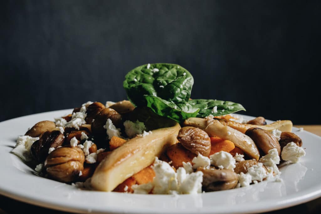 Reichenau-Gemüse eG - Rezepte Süßkartoffelbowl Teller seitlich