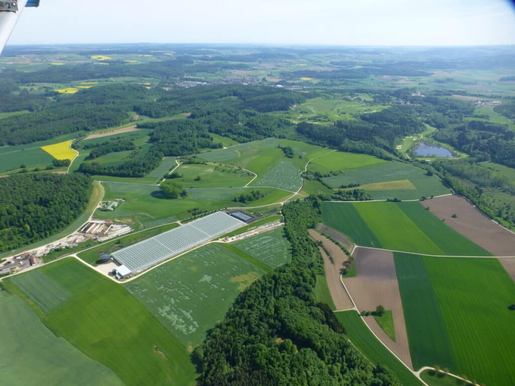 Reichenau-Gemüse eG - Gärtnersiedlung "Aach" Luftaufnahme